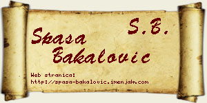 Spasa Bakalović vizit kartica